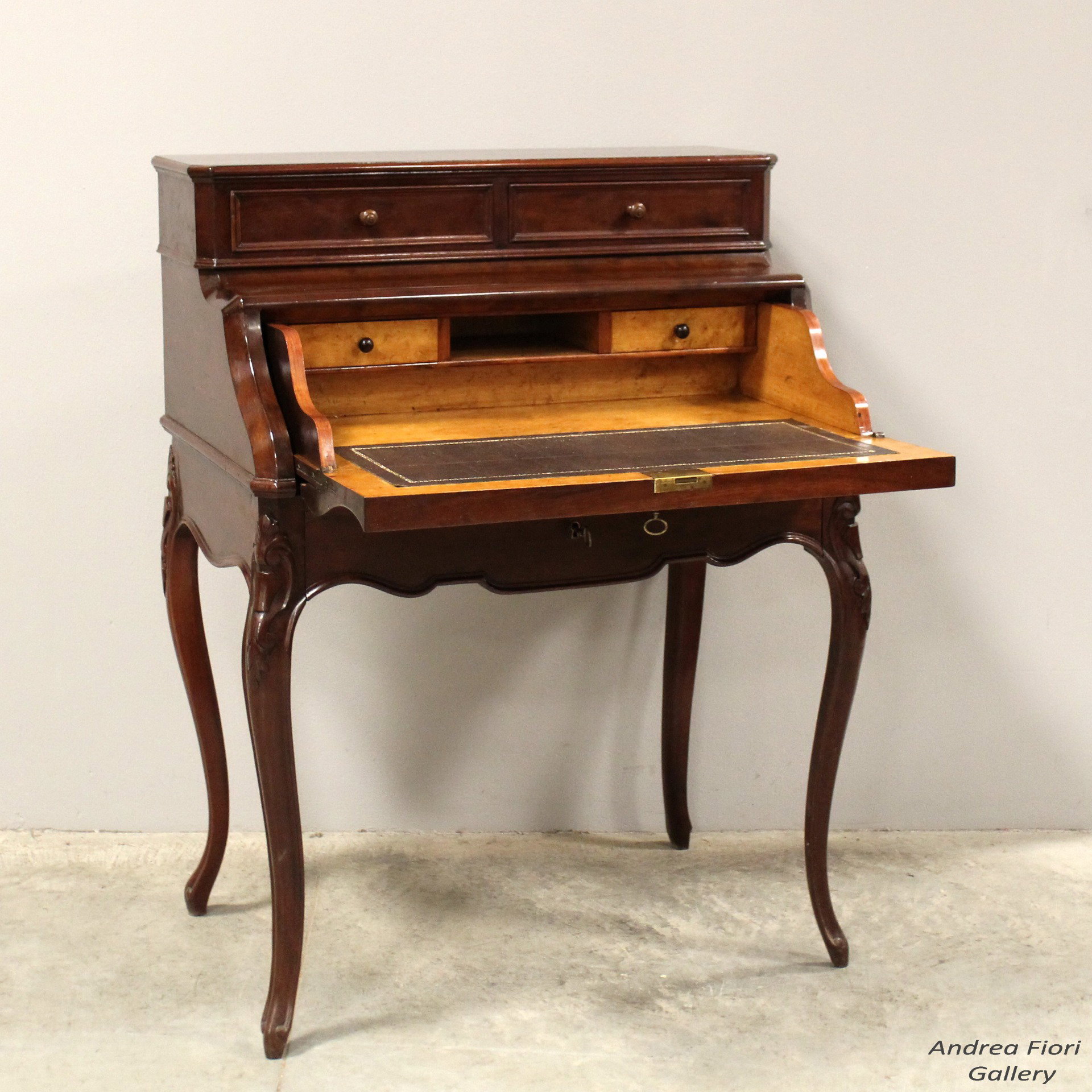 Antique Napoleon III mahogany secretaire desk - 19th century